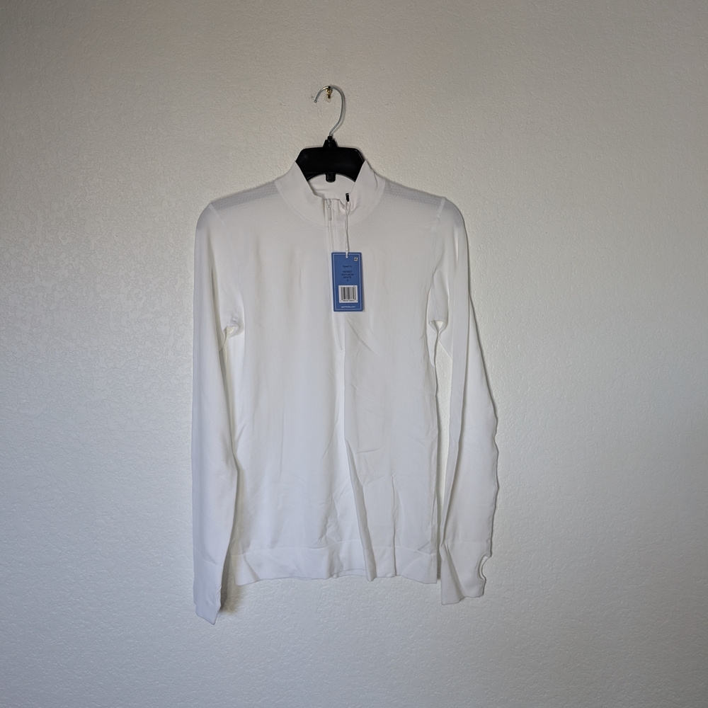 NWT Sport Haley Women's White Zip-Up Pullover Top
